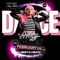PINK DANCE PARTY FRIDAY NIGHT AD PSD Cuadrado (1:1) template