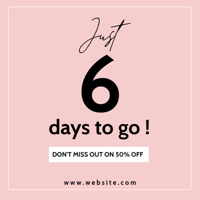 Countdown Post Food Pink Days Countdown Instagram Post Template | PosterMyWall