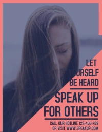 Pink Domestic Violence Flyer template