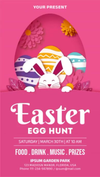Pink Easter Egg Hunt Instagram Story Video template