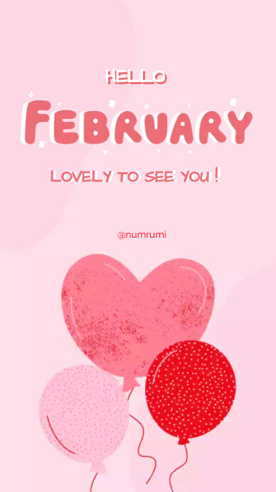 February Pink Text Vector pink february Template | PosterMyWall