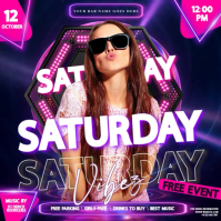 Pink Female Club Party Event ad Design Template Square (1:1)