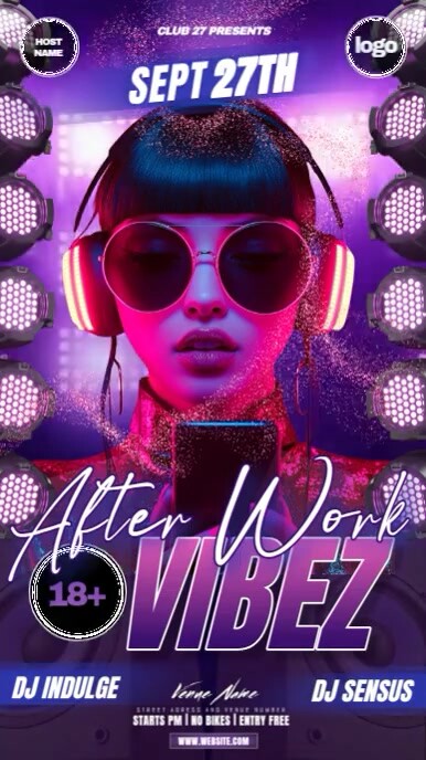 pink females party event ad design template Instagram Story