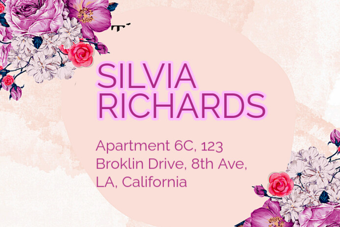 Pink Floral Address Label Template | PosterMyWall