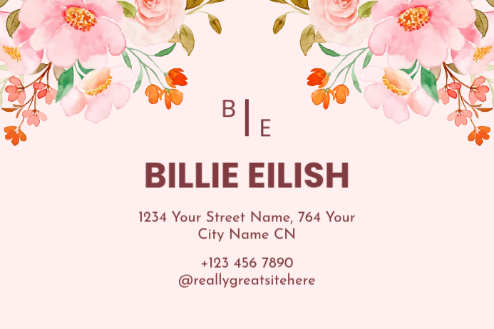 Pink Floral Address Label Template | PosterMyWall