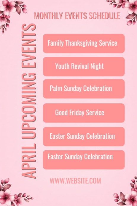 April Events Schedule Posters Template | PosterMyWall