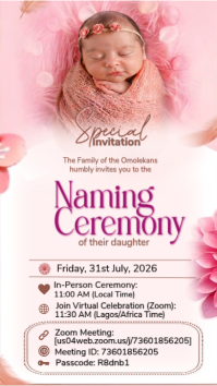 White Naming Ceremony Digitalt display Template