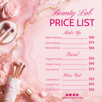 Белый Beauty Salon Price List Instagram-opslag Template