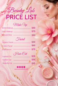 Pink Beauty Salon Price List Tumblr Graphic Template