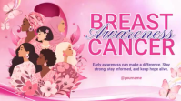 Rød Breast Cancer Awareness Digital na Display Template