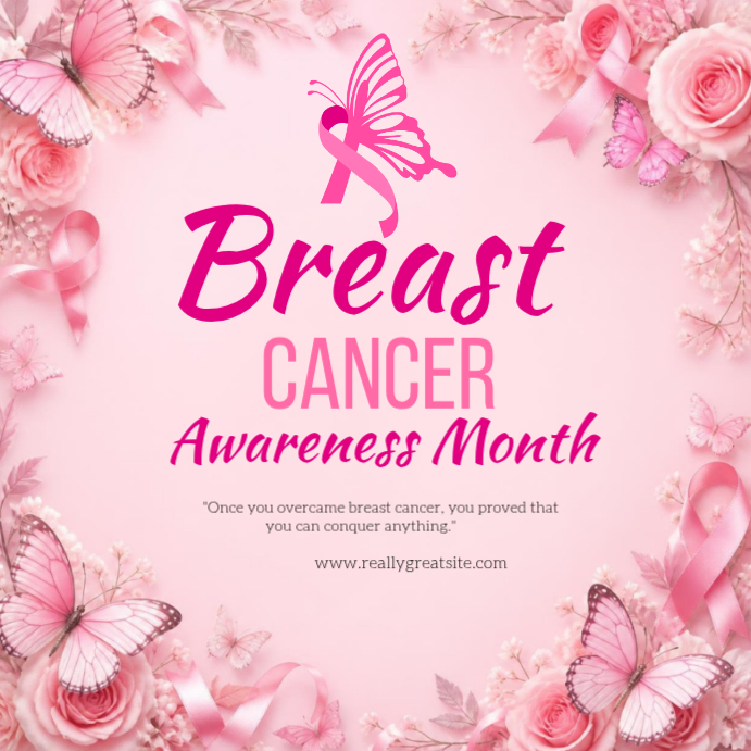 Pink Floral Breast Cancer Awareness Month Instagram Post Template ...