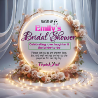 Pink Floral Bridal Shower Welcome Sign | Bride-to-be Celebration  Square (1:1) template