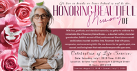 Pink Floral Celebration of Life Facebook Shared Image template