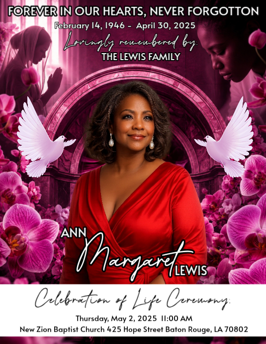 Pink Celebration Of Life Flyers Template | PosterMyWall