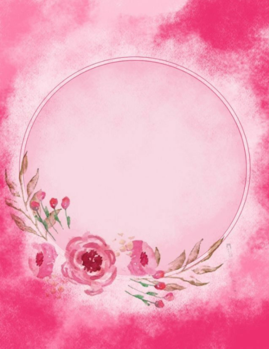 Pink Floral Frame Template | PosterMyWall