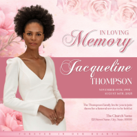Pink Floral Funeral Announcement Instagram Post template
