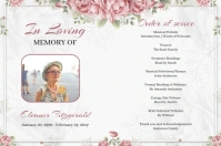 Pink Floral Funeral Card Label template