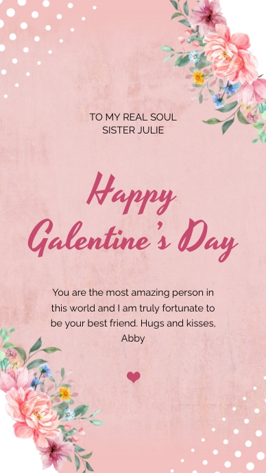 Pink floral Galentine's Day Instagram Greetin template