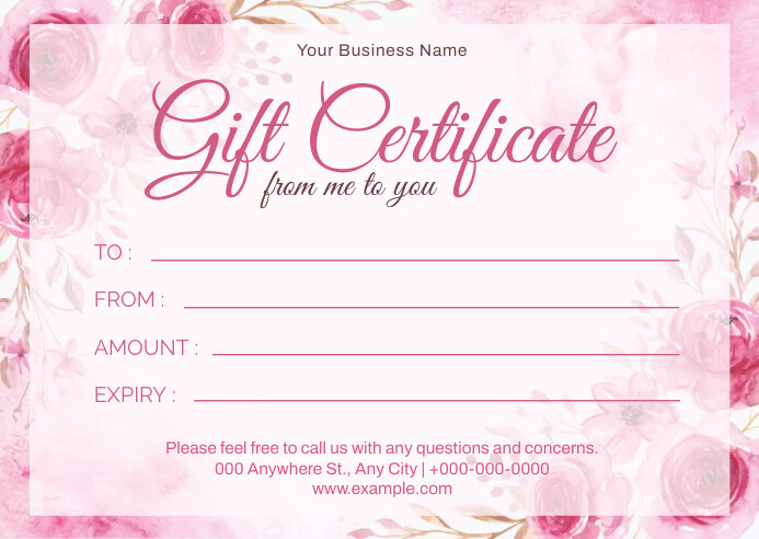 Image 11 for Pink Gift Certificate Template