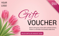 Lyserød Gift Voucher US Legal Template