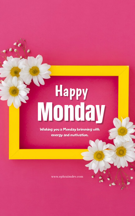 Pink Floral Happy Monday  Kindle/book Covers template