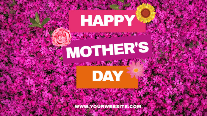 Pink Floral Happy Mother's Day Pos Twitter template
