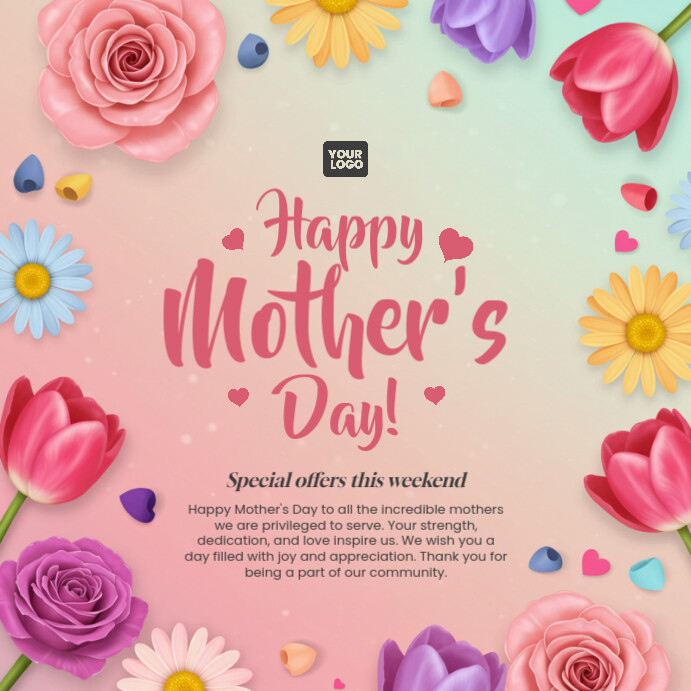 Copy of Pink Floral Happy Mothers Day Instagram Post | PosterMyWall