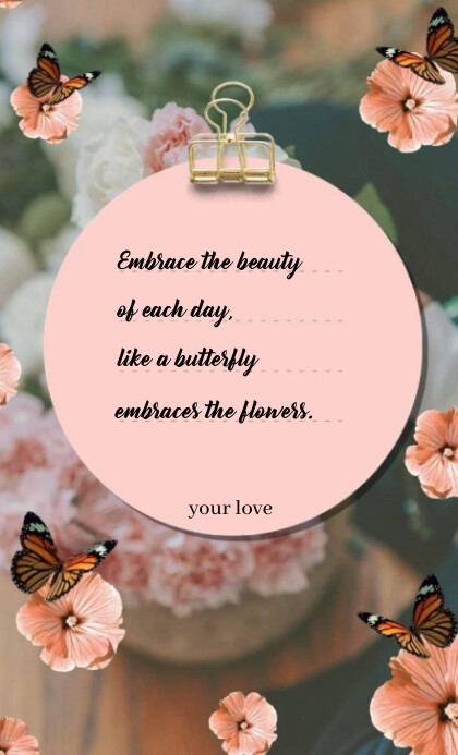 Pink Floral Love Appreciation Quotes Card Des Template | PosterMyWall