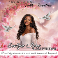 Pink Floral Memorial Tribute Instagram Post template