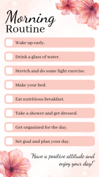 Белый Morning Routine Digitale display Template