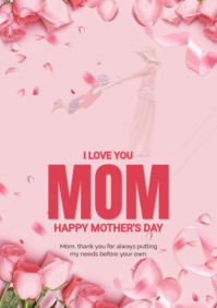 Różowy Mother's Day A2 Template