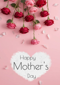 Pink Floral Mother's Day A4 template