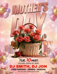 Pink Floral Mother's Day Celebration Flyer ใบปลิว (US Letter) template