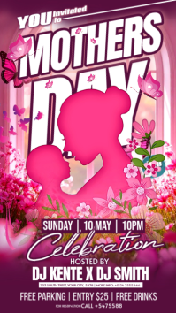 Pink Floral Mother's Day Celebration Instagram Story template