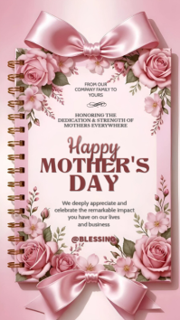 Pink Floral Mother's Day Celebration Instagram Story | Elegant Business Appreciation Greeting template