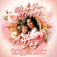 Pink Floral Mother's Day Instagram Post Instagram-Beitrag template