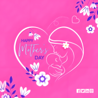 Pink Floral Mother's Day Instagram Post Instagram-Beitrag template