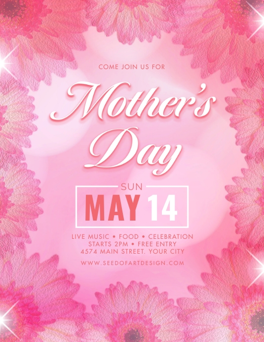 Copy of Pink Floral Mother's Day Event Flyer | PosterMyWall