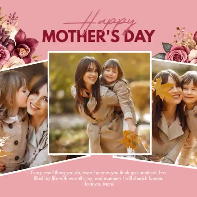 Pink Floral Mother's Day Instagram Post Video Template | PosterMyWall