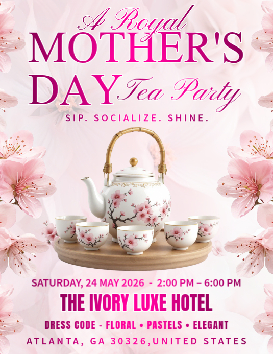 Mother's Day Tea Party Flyers Template | PosterMyWall
