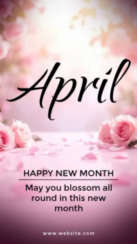Pink Floral New Month Celebration Instagram Story Video template