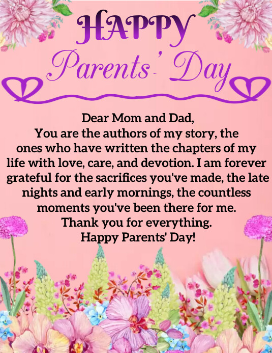 parents day greeting card for kids