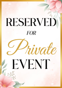 Pink Floral Private Event Reservation A3 template