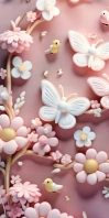 Pink Floral Spring Blossom Elegance Roll Up Banner 3' × 6' template