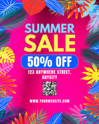 Pink Floral Summer Sale Instagram Portrait template