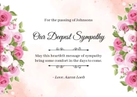 Pink Floral Sympathy Postcard template