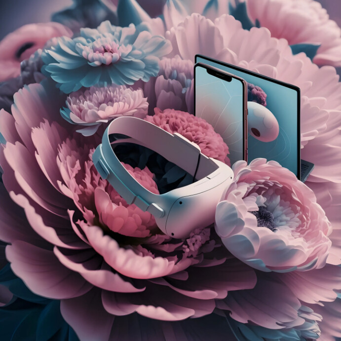 Pink Floral Tech Trends With Floral Patterns Template | PosterMyWall