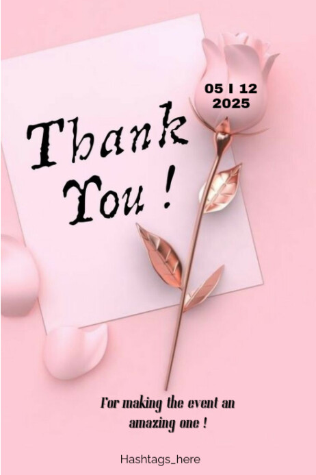 Copy of Pink Floral Thank You Poster | PosterMyWall