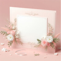 Pink and White wedding card Template | PosterMyWall
