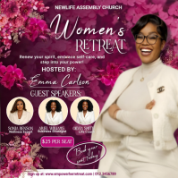 Pink Floral Women’s Retreat Church Flyer | Christian Women Conference Instagram Post Template